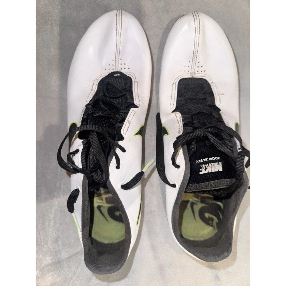 Nike Zoom Ja Fly Track Spikes White Black Volt Running Shoes US 8 487624-107